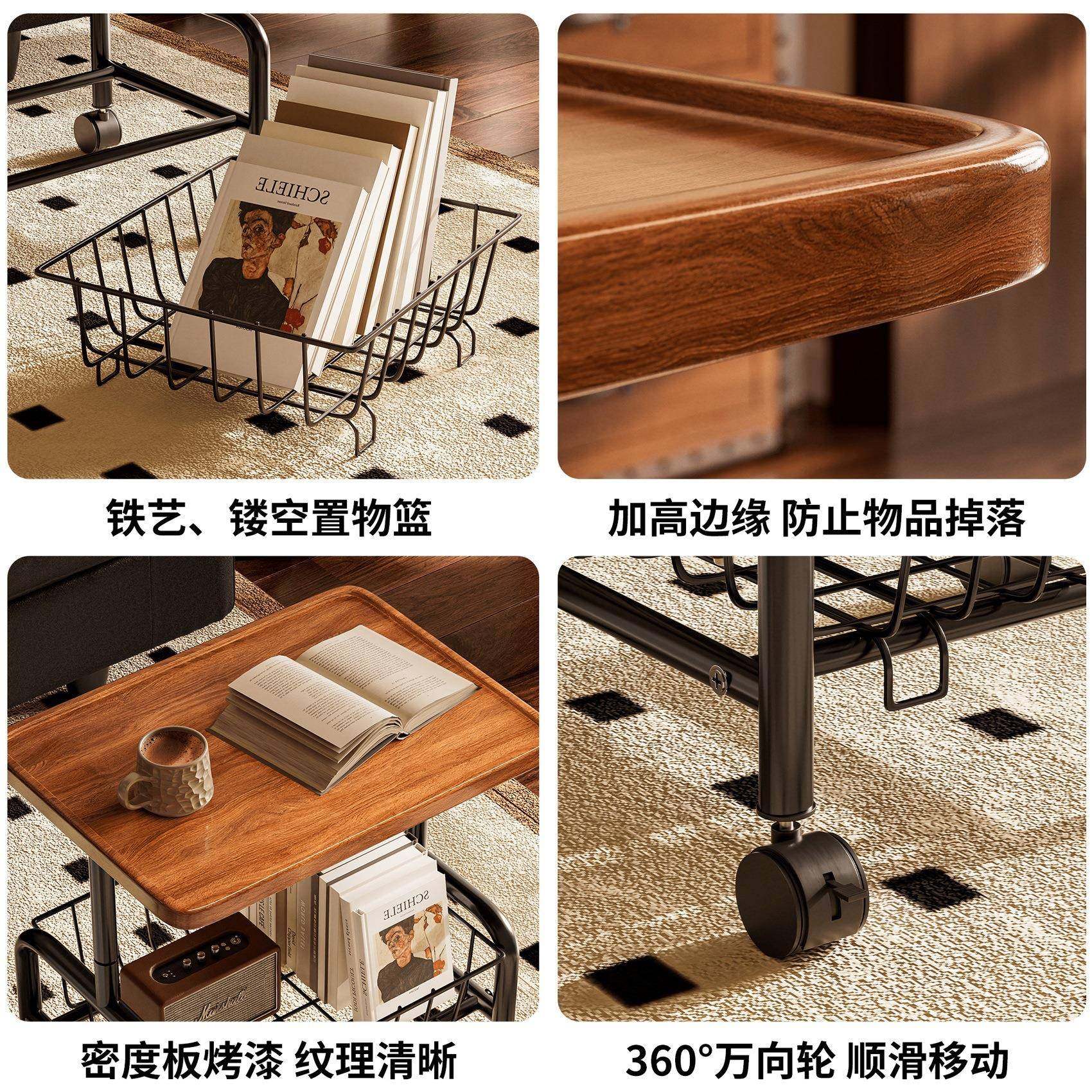 复古风沙发几可移动厅客推车置物移动边几架带小轮小茶几家边用简,基础建材,脚轮/万向轮,淘宝优惠券,粉丝福利购,淘宝优惠卷