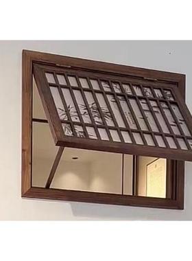 仿古窗花格实木窗窗框窗窗花扇老式窗户平开窗折户叠窗00058推拉