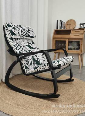 波昂椅摇椅黑午框逍遥椅子阳用摇51825摇椅休椅老人躺台客厅椅实
