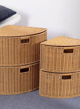 收墙角收纳箱客厅风FBU简约多置物架角转角柜扇形纳层筐拐角柜卧