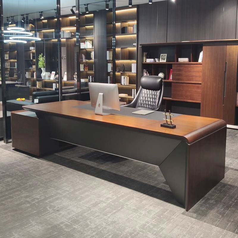 新中式办公桌老板桌总裁桌实木高档大气总经理大班台老板桌椅组合