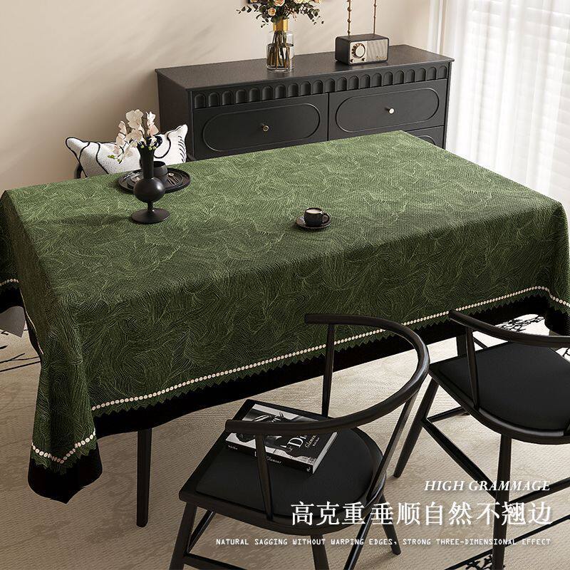 现代简约餐桌布防尘污新款轻奢感桌垫客厅茶几盖布圆桌餐桌桌布