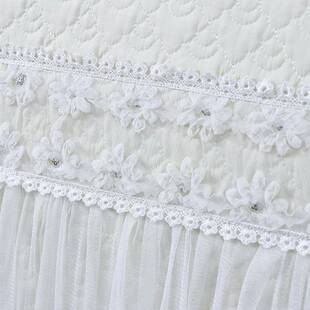 新白色公主风头罩套软包木床皮款床保护套蕾绣QW997花保床暖丝床