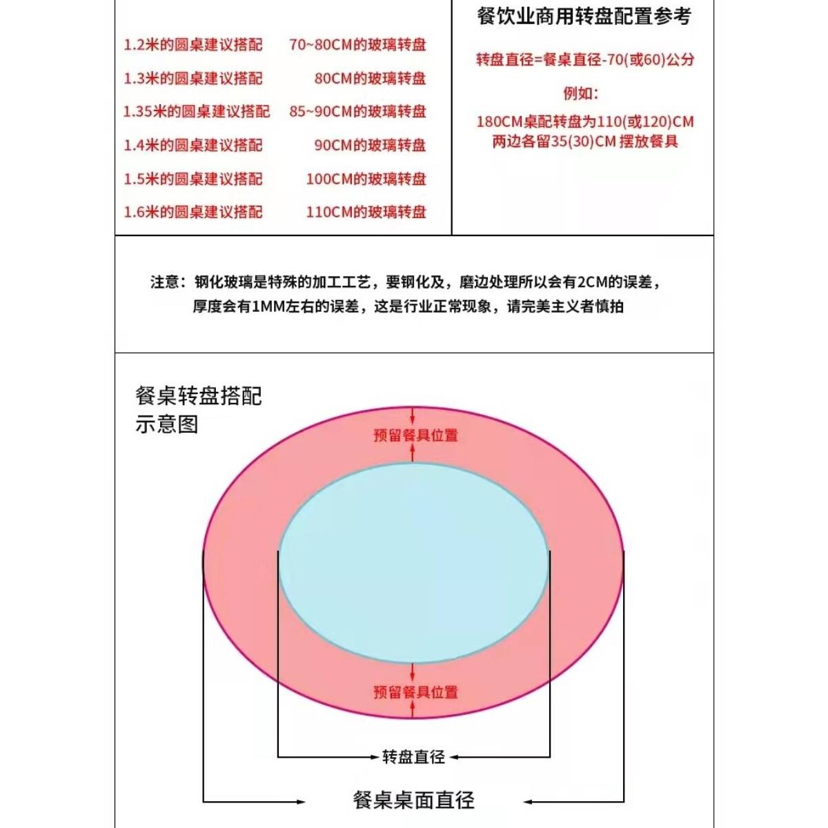 餐桌转盘钢化玻璃转盘家用大桌子饭桌子酒店圆形餐桌转台底座