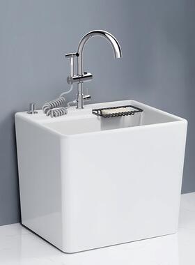 A10卫L阳台拖布277地池新款瓷拖把池家用陶生间洗拖把池盆落地式