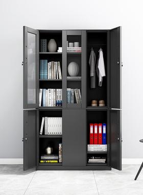 黑色六物门书柜办公室件柜铁皮柜资料档案柜装凭证柜SW-WJG-2窄文