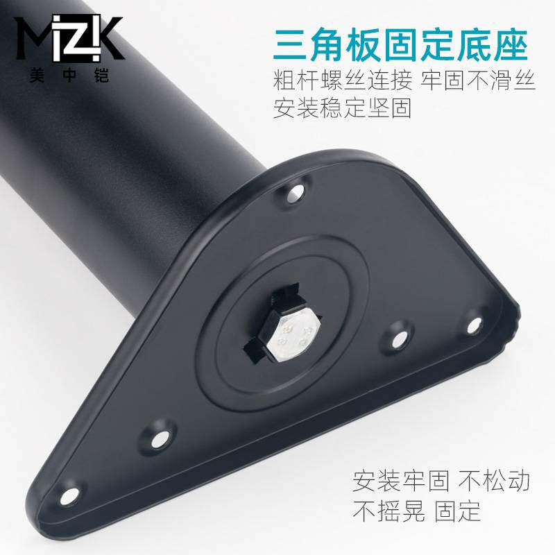 定 制304不锈钢吧台脚支撑柱电脑桌脚可调节吧台支撑腿伸缩橱柜脚