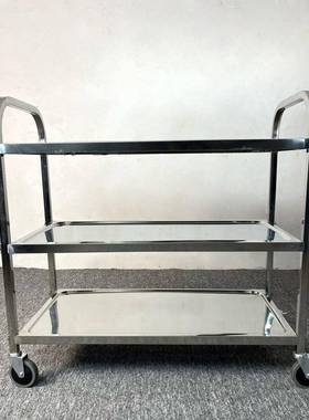 车商层用双层厅送餐车收餐车加厚DDO推车三餐收碗不锈钢餐车小车