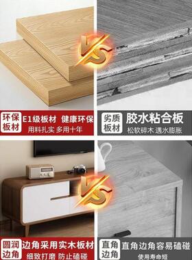 新电视柜茶几组合套款家ABW装小户型客厅现代简约落地胡桃色轻奢