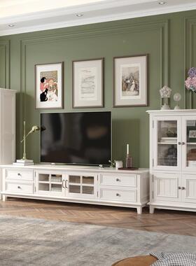 ft厅美式全木电视柜现代简约茶实几ATU-B016合组客小户型影视墙柜