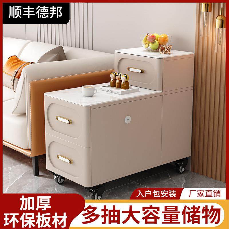 d璃pp可移动充电沙无品牌/发侧边柜玻边几客几厅茶用水柜角简约家