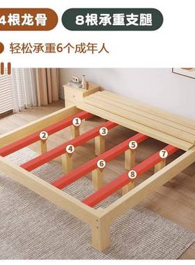 实木床全实木IIY无床头12.单5米双人床租房用1.经济型人出榻榻米