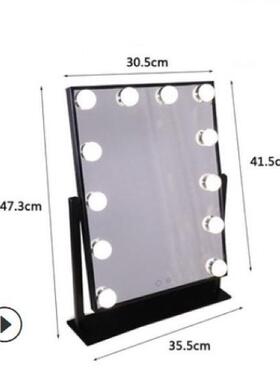 跨境化热销单面色1灯2灯妆镜台式led三可调PRJ节美妆梳妆镜触屏镜