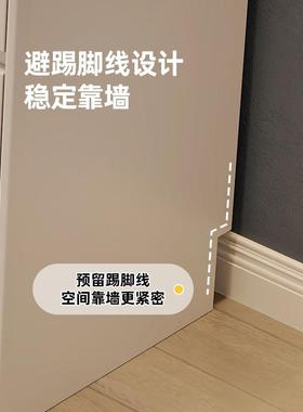 2025QOC新款梳妆奶油室风卧化妆桌台轻全实木化妆桌奢斗柜一体