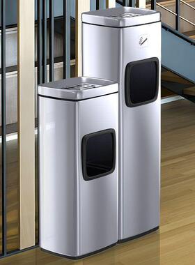 商用宾馆酒大堂廊户外不锈灰钢立式店烟EHL桶走室外烟蒂柱垃圾筒