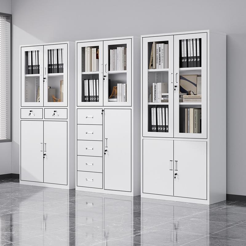 办公文件柜铁皮柜带抽锁档案资料室凭证储WJG-01矮物柜钢制书柜屉