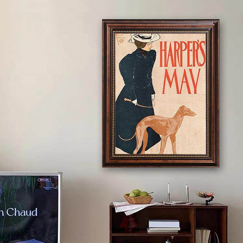 中古风DY839676法复古人物体女孩猫咪遮装挡式电表箱强弱电箱多媒