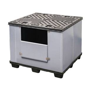 吹塑围板箱仓储中空汽配折叠物流箱1210*1050mm大型塑料周转箱