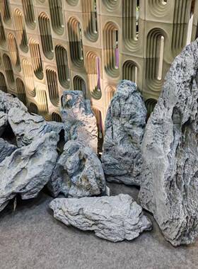 真景MLST660观石头灰色泡沫假石头仿英工德石艺酒店园林工程青龙