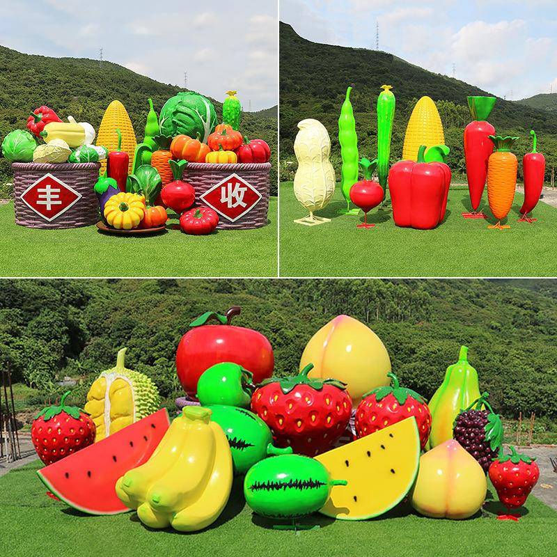 玻璃大钢仿真蔬菜水果南雕塑摆件瓜草莓大白菜模型园林型农574574