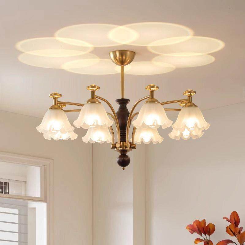 法式古中古vi美nta复ge铃兰吊灯式田园客厅温馨卧室护眼805木实灯,家装灯饰光源,智能吊灯,淘宝优惠券,粉丝福利购,淘宝优惠卷