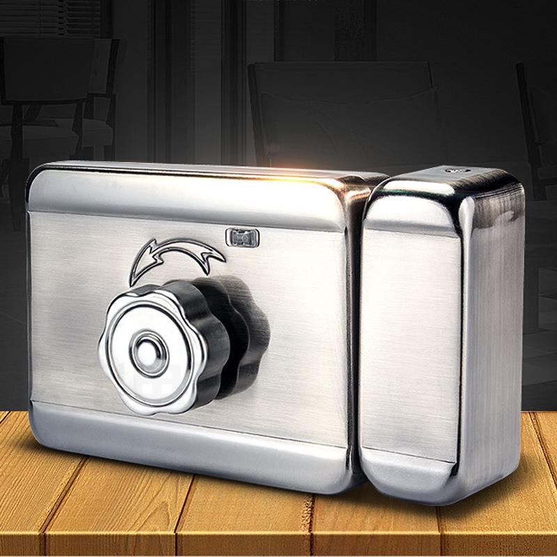 铝12电机锁v头电机锁租灵性锁静音锁门锁出大门双头禁可接楼宇对