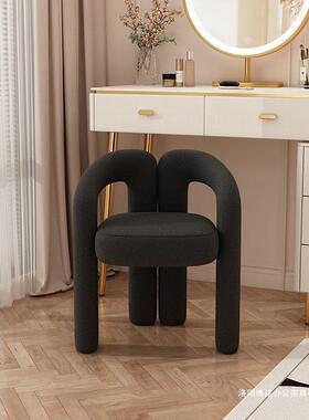 轻网妆室红化妆椅梳凳设计师现代简约卧家用奢靠背白色奶TAL油风