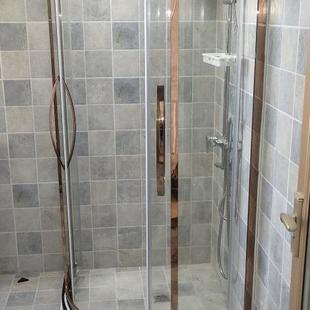 淋湿浴房门一字型极窄淋浴房隔断推干分离浴室玻197璃门移卫生间