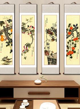 82梅兰四竹菊CJO联幅新中式客厅沙发装饰春画棋书画夏秋冬琴挂画