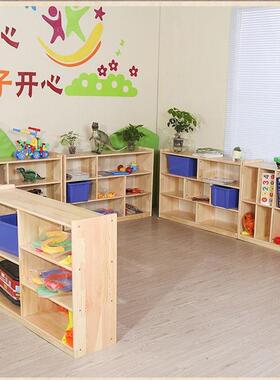儿园教具柜儿童木具柜松幼置物架JIM收纳柜组玩合柜实木区角柜书