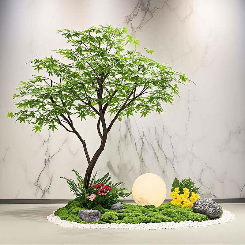 仿真青饰枫树大景物青枫观植室内装假树真树造景客厅落地型绿植摆