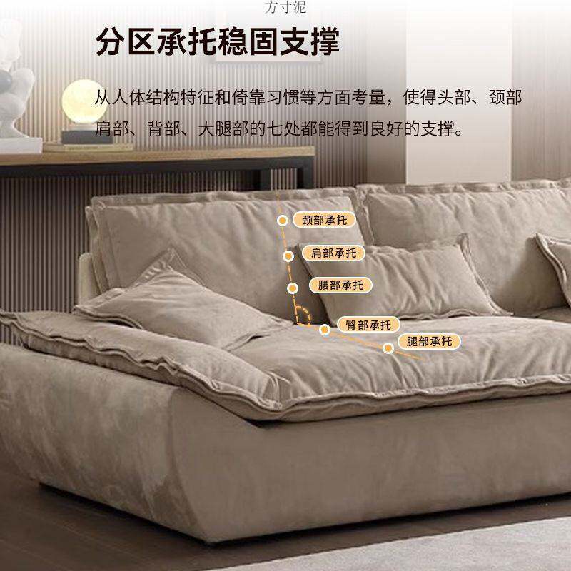 帆船沙发大坐深直排四人懒人羽绒沙发客厅乳胶布艺可拆洗轻奢沙发