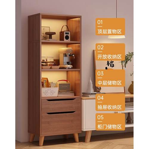 多层书架墙现代靠约家用落地学生简收纳书客厅电柜SG6视旁边置物