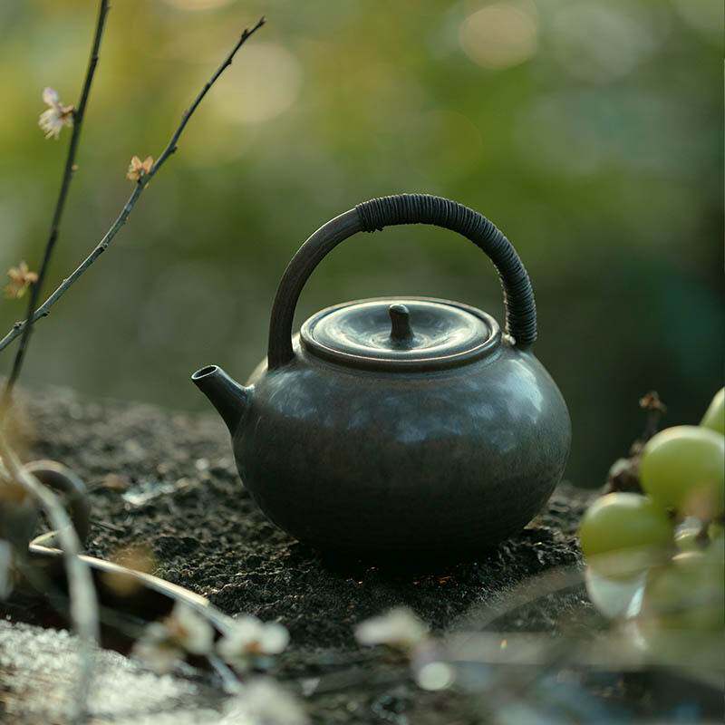 梵汝 全手工陶壶手工藤编提梁电陶炉烧水壶煮茶壶家用茶道配件