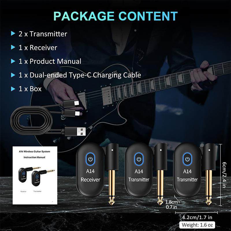 14一ZSQ拖吉他线收发A器电吹管线发射接收器电子琴小二提琴贝斯