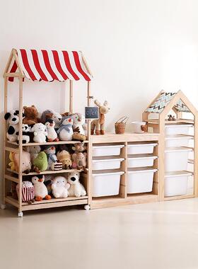 儿童房小卖铺置收物架具纳架小孩子过家家宝小74046玩推车宝玩偶