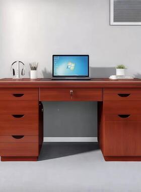现代简约WTS办公桌贴纸漆办油公桌职员单人电桌带抽屉老办公室板