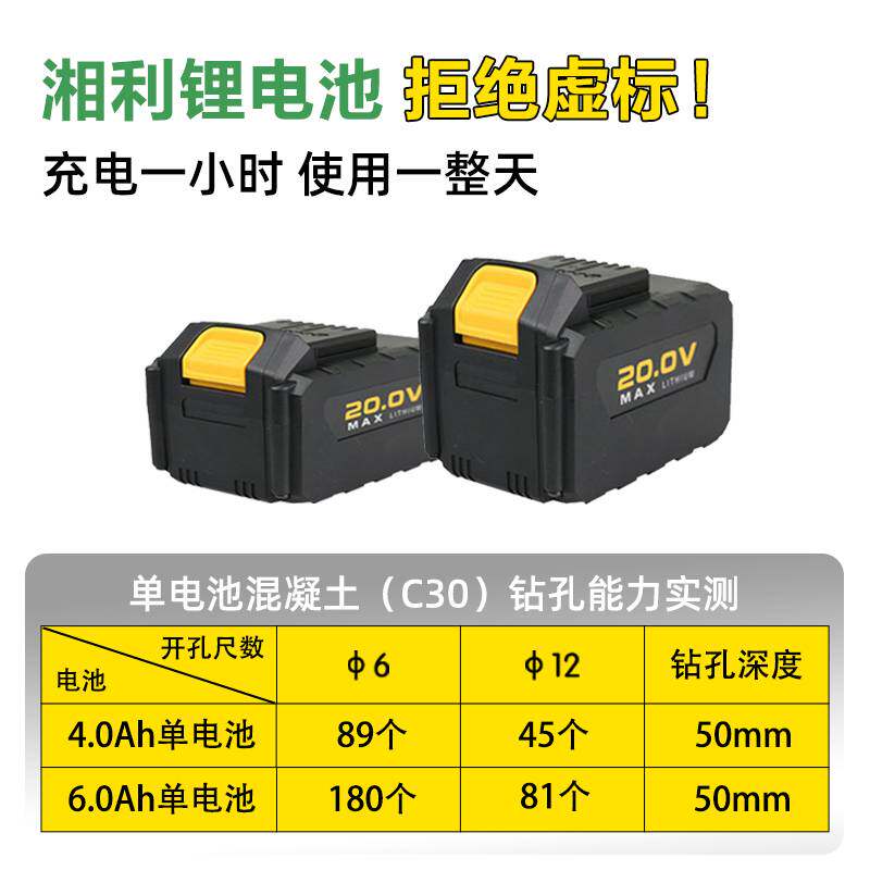 湘利无刷锂电电锤方柄90062打孔混凝土多功能大功率冲击电钻电镐