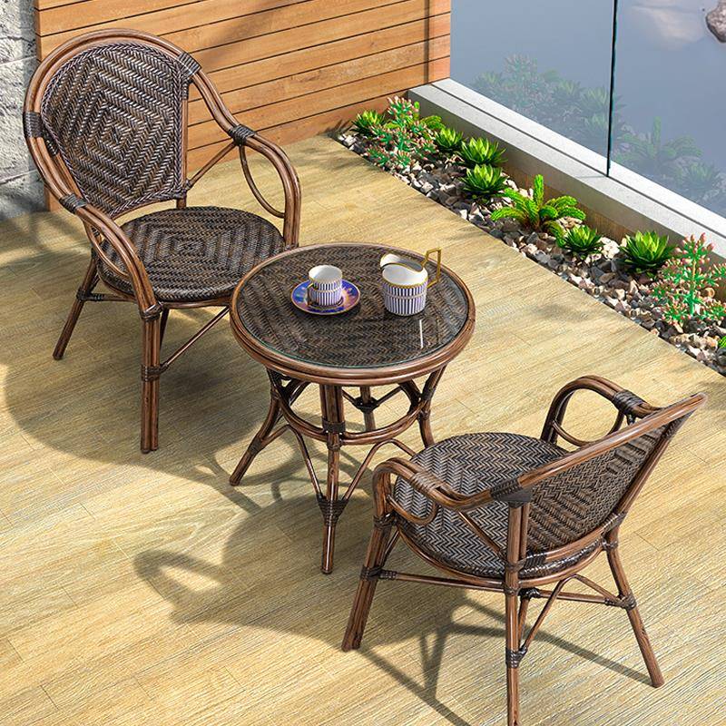 庭院藤椅户院花外桌椅组15888阳台三件套室外合庭园休闲茶几藤编