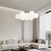 星球灯泡泡球156吊灯奶油风饰法式 轻现代灯球灯客厅具灯月卧室灯