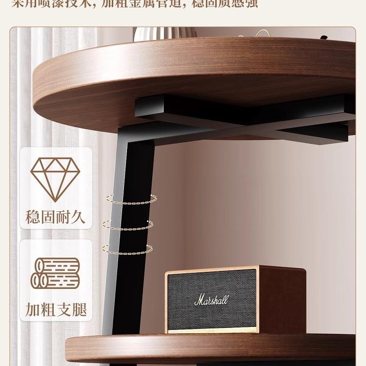 中古风床头柜卧室家用户型床边柜小多头层圆床置物架小众设985形