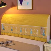 弧形实木皮布床靠背罩 床头套罩 简约现代全包欧式 保护套床头罩套