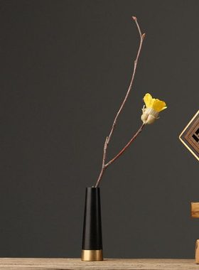 黑檀花器 家居茶道装饰花插 装饰房间的小饰品 创意便捷轻巧摆件