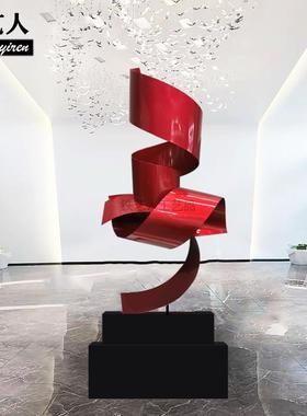 酒店大堂装饰落地摆件现代大型抽象金属雕塑售楼部轻奢艺术品摆设