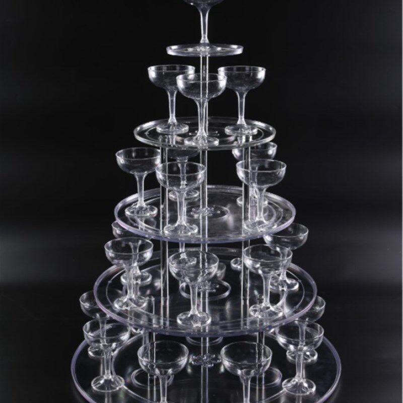 婚礼香槟塔烛台杯子礼仪酒塔婚礼婚庆道具亚克力塑料新款塔架烛台