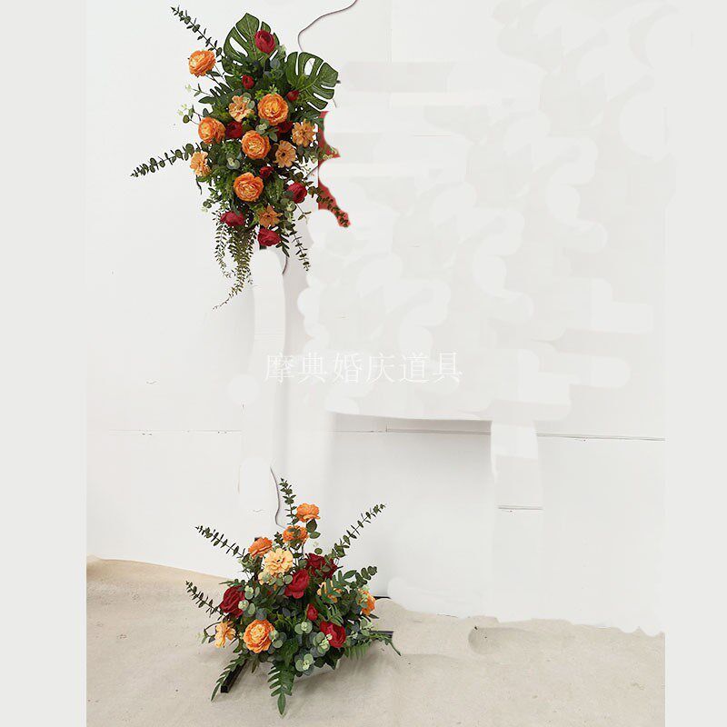 婚庆道具指示牌花架婚礼方形拱门铁艺黑金色架迎宾区装饰水牌