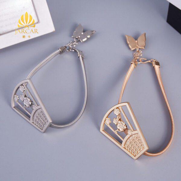 爵卡 新中式梅花扇免钉窗帘扣绑带 精品时尚点缀创意装饰金属绑绳