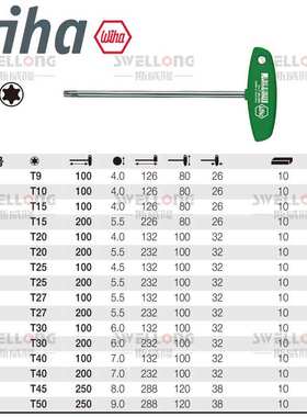 WIHA威汉T型星型扳手01348/364VB/01329/01330/01331/01333/01335