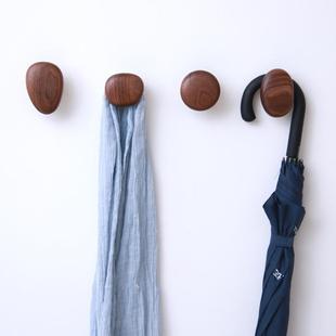 钩挂创意鹅卵石实木墙上挂衣壁鹅卵石挂式衣架帽卧室客厅衣帽钩装