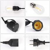 串户外防水UXL灯串E26E2庭院照明灯头线灯串灯线7s14灯泡串